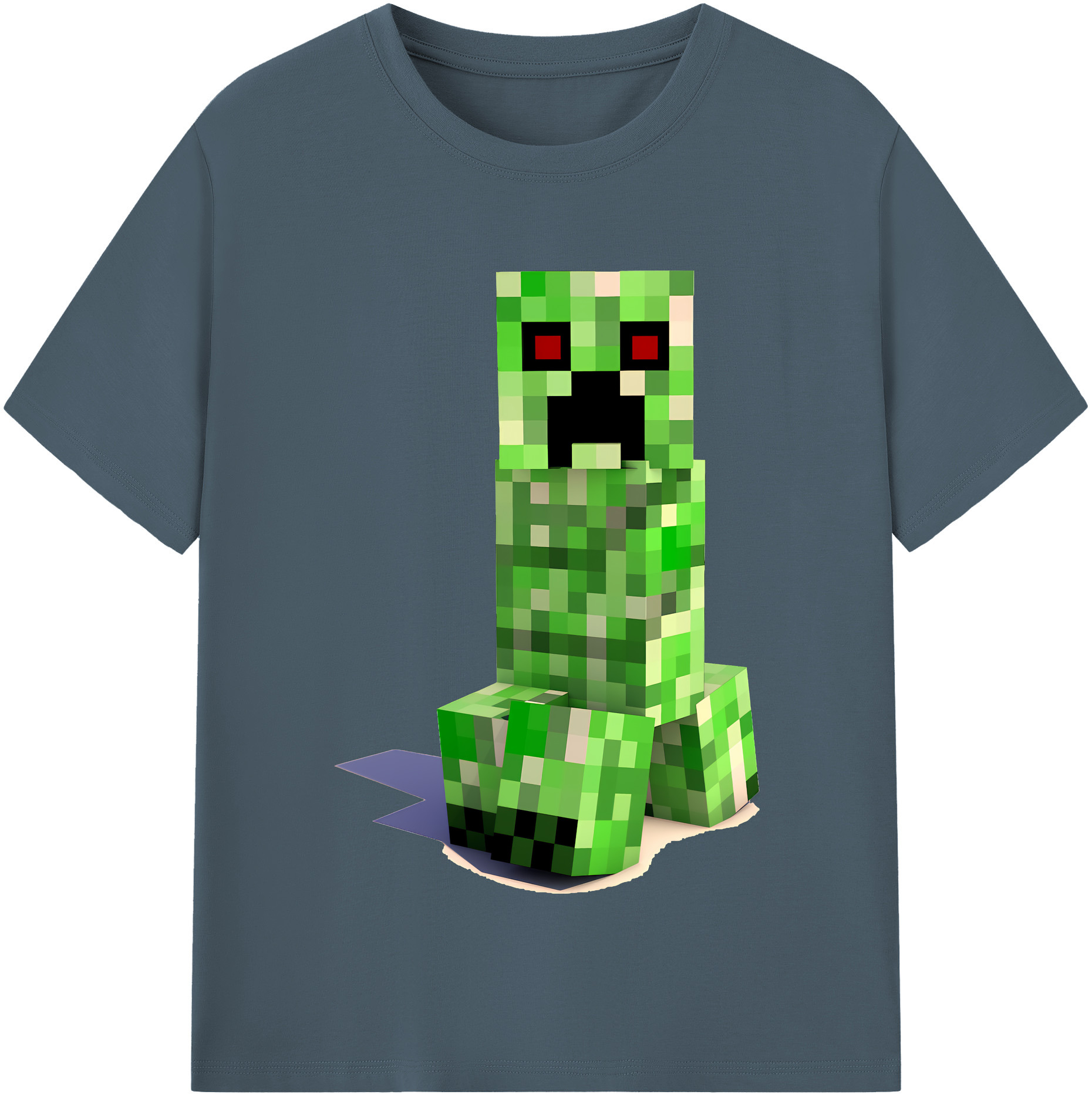 （画像用） マインクラフト ブロックの世界 Minecraft MC Block world 綿100％半袖Tシャツ（フロントプリント）